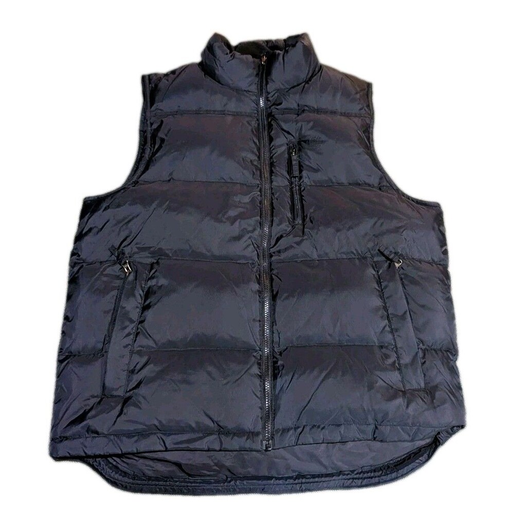 Timberland Men Black Duck Down Puffer Vest Large Gorpcore Streetwear Y2K Perfect